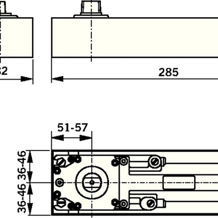 DORMAKABA Ferme-porte au sol BTS 75 V Constatation EN 1-4 ( 3325032010 )