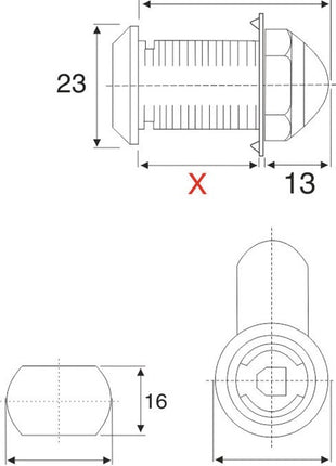 Serrure à came BMB Système 600 à fermeture identique ( 3000271862 )