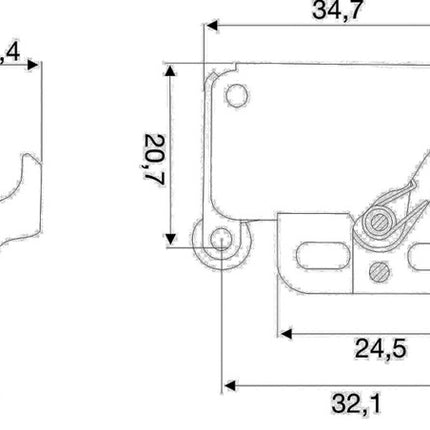 BMB Loqueteau à ressort ML acier nickelé ( 3000271718 )
