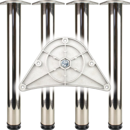 BMB Jeu de pieds de table chromé poli 60 mm hauteur 870 mm ( 3000273147 )