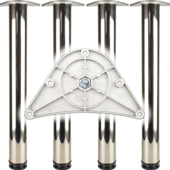 BMB Jeu de pieds de table chromé poli 60 mm hauteur 870 mm ( 3000273147 )