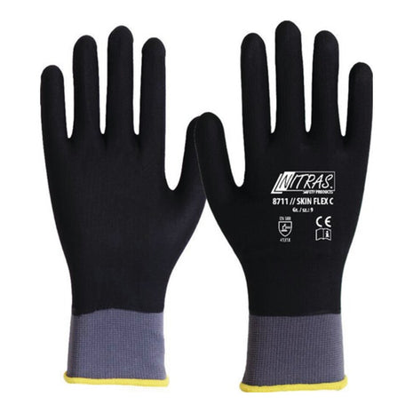 NITRAS gloves SKIN FLEX C size 8 grey/black ( 8000636598 )