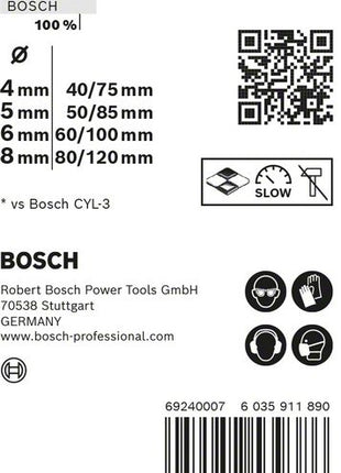 BOSCH Jeu de forets/mèches Expert MultiConstruction CYL-9 4 pièces 4/5/6/8 mm ( 4000909784 )