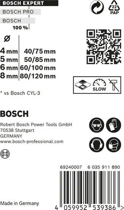 BOSCH Jeu de forets/mèches Expert MultiConstruction CYL-9 4 pièces 4/5/6/8 mm ( 4000909784 )
