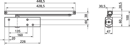 GEZE Ferme-porte TS 3000 V Montage normal côté paumelles ( 3000255080 )