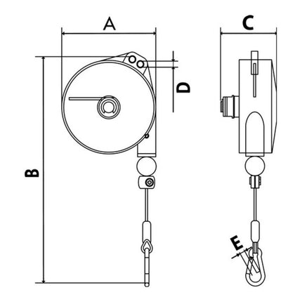 PLANETA Dispositif de rappel à ressort TCN 9312 capacité de charge 1-2 kg ( 9000444001 )