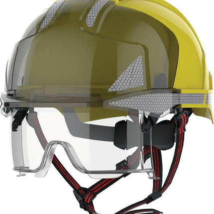 Casque d'escalade industriel JSP EVO® VISTAlens® Dualswitch™ jaune/fumée (4000370819)