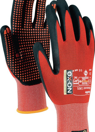 OX-ON Guantes Flexible Advanced 1901 Talla 10 negro/rojo (4000391344)