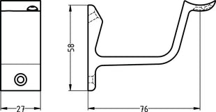 Soporte pasamanos HERMETA 3552 aluminio anodizado plata (3000283344)