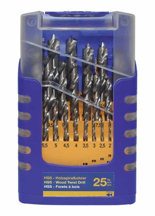 FISCH-TOOLS Juego de brocas helicoidales para madera 013G 25 piezas (4000863170)