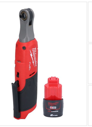 Milwaukee M12 FHIR14-201 Akku Ratsche 12 V 47 Nm 1/4" Brushless + 1x Akku 2,0 Ah - ohne Ladegerät