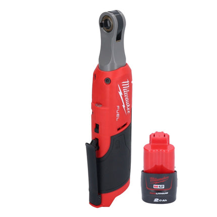 Milwaukee M12 FHIR14-201 Clé à cliquet sans fil 12 V 47 Nm 1/4" Brushless + 1x batterie 2,0 Ah - sans chargeur