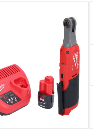 Cliquet à batterie Milwaukee M12 FHIR14-201 12 V 47 Nm 1/4" brushless + 1x batterie 2,0 Ah + chargeur