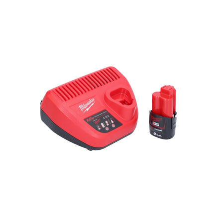 Cliquet à batterie Milwaukee M12 FHIR14-201 12 V 47 Nm 1/4" brushless + 1x batterie 2,0 Ah + chargeur