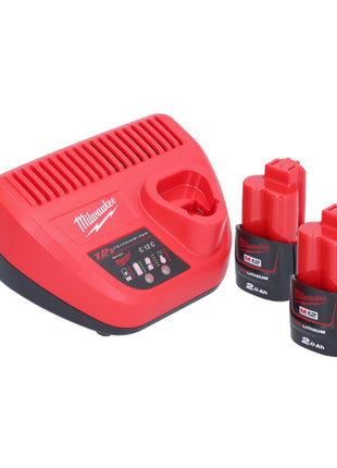 Cliquet à batterie Milwaukee M12 FHIR14-202 12 V 47 Nm 1/4" brushless + 2x batterie 2,0 Ah + chargeur