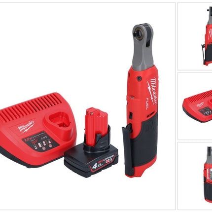 Cliquet à batterie Milwaukee M12 FHIR14-401 12 V 47 Nm 1/4" brushless + 1x batterie 4,0 Ah + chargeur