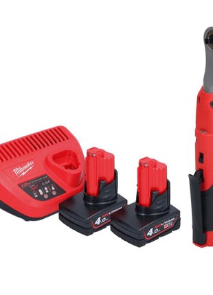 Cliquet à batterie Milwaukee M12 FHIR14-402 12 V 47 Nm 1/4" brushless + 2x batterie 4,0 Ah + chargeur