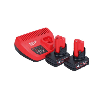 Cliquet à batterie Milwaukee M12 FHIR14-402 12 V 47 Nm 1/4" brushless + 2x batterie 4,0 Ah + chargeur