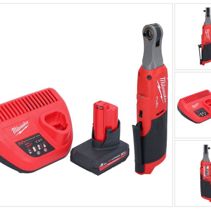 Cliquet à batterie Milwaukee M12 FHIR14-501 12 V 47 Nm 1/4" brushless + 1x batterie 5,0 Ah + chargeur