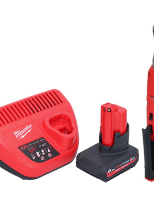 Cliquet à batterie Milwaukee M12 FHIR14-501 12 V 47 Nm 1/4" brushless + 1x batterie 5,0 Ah + chargeur