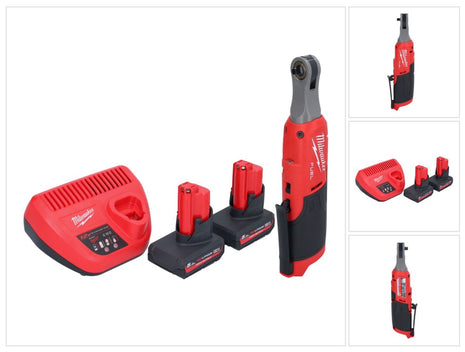 Milwaukee M12 FHIR14-502 carraca a batería 12 V 47 Nm 1/4" sin escobillas + 2x batería 5,0 Ah + cargador