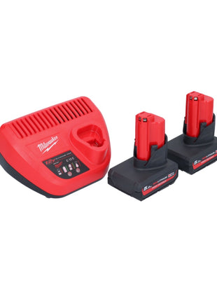 Cliquet à batterie Milwaukee M12 FHIR14-502 12 V 47 Nm 1/4" brushless + 2x batterie 5,0 Ah + chargeur