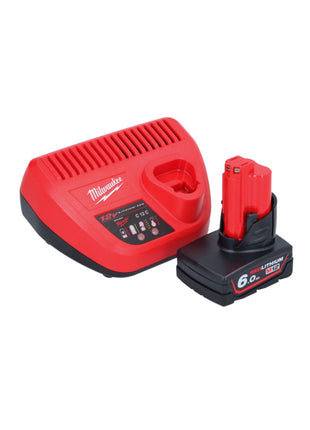 Cliquet à batterie Milwaukee M12 FHIR14-601 12 V 47 Nm 1/4" brushless + 1x batterie 6,0 Ah + chargeur