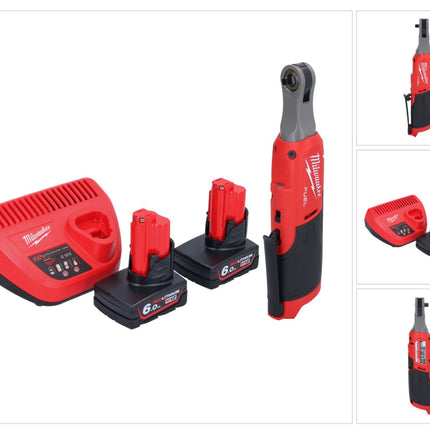Cliquet à batterie Milwaukee M12 FHIR14-602 12 V 47 Nm 1/4" brushless + 2x batterie 6,0 Ah + chargeur