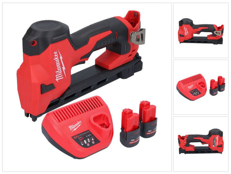 Milwaukee M12 BCST-252 Agrafeuse sans fil 12 V 19 x 25,4 mm + 2x batterie 2,5 Ah + chargeur