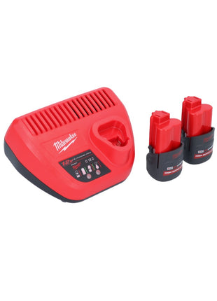 Grapadora a batería Milwaukee M12 BCST-252 12 V 19 x 25,4 mm + 2x baterías 2,5 Ah + cargador