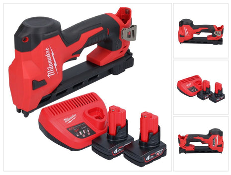 Milwaukee M12 BCST-402 Agrafeuse sans fil 12 V 19 x 25,4 mm + 2x batterie 4,0 Ah + chargeur