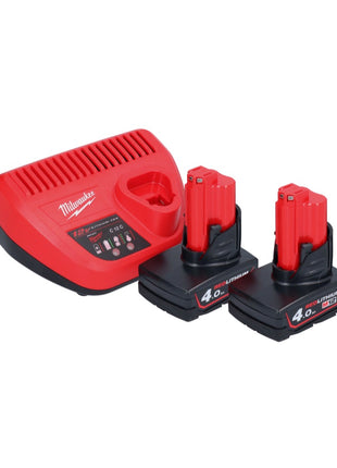 Grapadora a batería Milwaukee M12 BCST-402 12 V 19 x 25,4 mm + 2x baterías 4,0 Ah + cargador