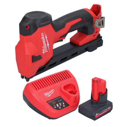 Milwaukee M12 BCST-501 Agrafeuse sans fil 12 V 19 x 25,4 mm + 1x batterie 5,0 Ah + chargeur