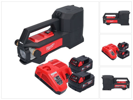 Pompe de transfert de batterie Milwaukee M18 BTP-502 18 V 1817 l/h + 2x batteries 5,0 Ah + chargeur