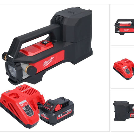 Pompe de transfert de batterie Milwaukee M18 BTP-551 18 V 1817 l/h + 1x batterie 5,5 Ah + chargeur