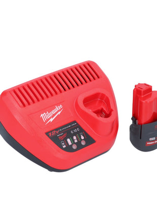 Limpiador de tuberías a batería Milwaukee M12 BDC8-251C 12 V + 1x batería 2,5 Ah + cargador + espiral + cubo