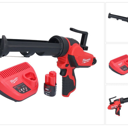 Milwaukee M12 PCG/310-201 Pince à cartouche sans fil 12 V 310 ml + 1 batterie 2,0 Ah + chargeur