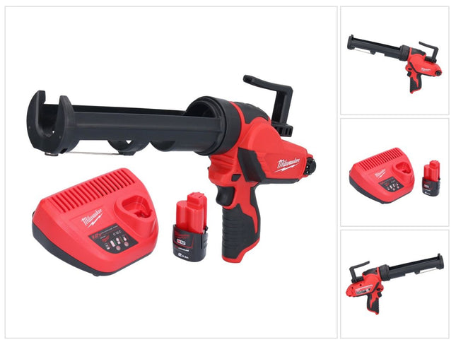 Milwaukee M12 PCG/310-201 Pince à cartouche sans fil 12 V 310 ml + 1 batterie 2,0 Ah + chargeur