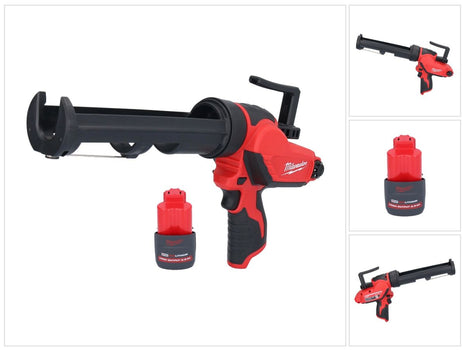 Pistolet à cartouche avec batterie Milwaukee M12 PCG/310-251 12 V 310 ml + 1x batterie 2,5 Ah - sans chargeur