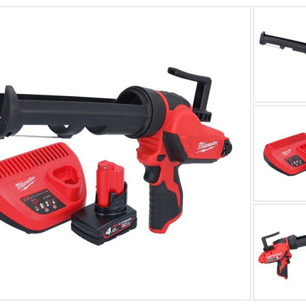 Pistolet à cartouche à batterie Milwaukee M12 PCG/310-401 12 V 310 ml + 1x batterie 4,0 Ah + chargeur