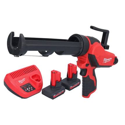Milwaukee M12 PCG/310-502 Pompe à cartouche sans fil 12 V 310 ml + 2 batteries 5,0 Ah + chargeur