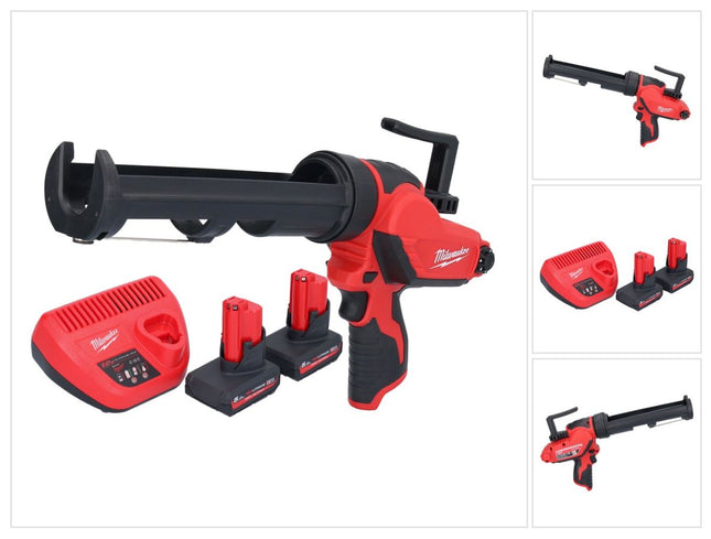 Milwaukee M12 PCG/310-502 Pompe à cartouche sans fil 12 V 310 ml + 2 batteries 5,0 Ah + chargeur