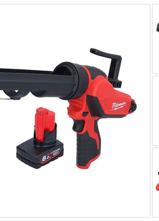 Pistolet à cartouche sans fil Milwaukee M12 PCG/310-601 12 V 310 ml + 1x batterie 6,0 Ah - sans chargeur