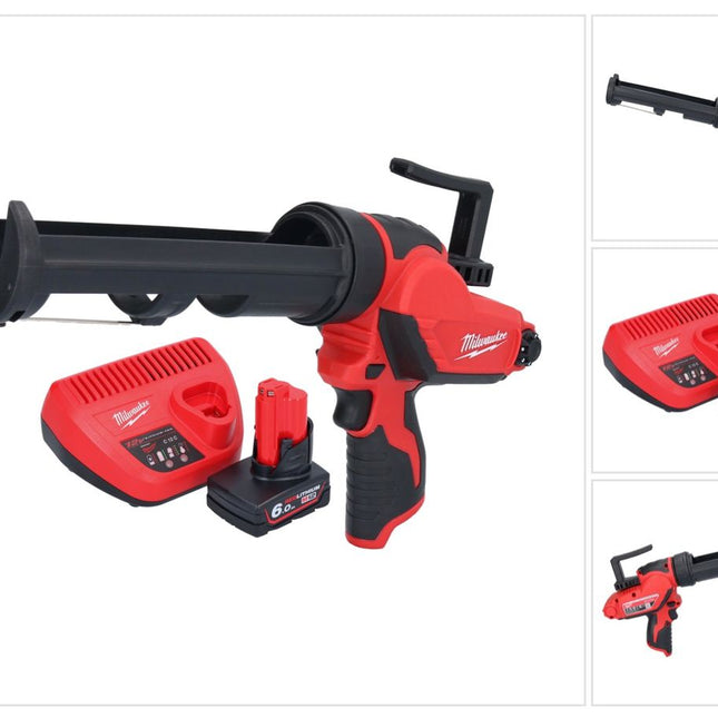 Pistolet à cartouche à batterie Milwaukee M12 PCG/310-601 12 V 310 ml + 1x batterie 6,0 Ah + chargeur