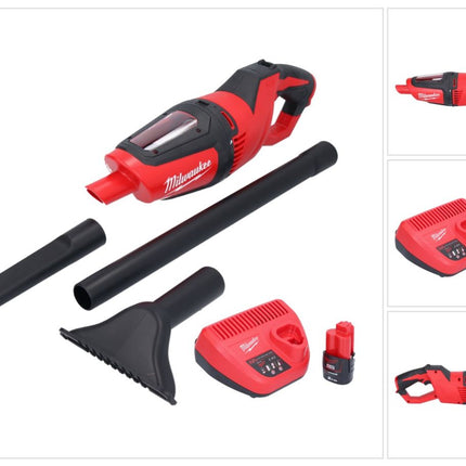 Aspirateur à batterie Milwaukee M12 HV-201 12 V + 1x batterie 2,0 Ah + chargeur