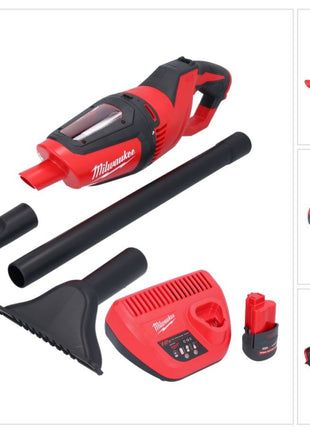 Aspirateur à batterie Milwaukee M12 HV-251 12 V + 1x batterie 2,5 Ah + chargeur