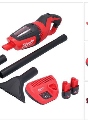 Aspirateur à batterie Milwaukee M12 HV-252 12 V + 2x batteries 2,5 Ah + chargeur