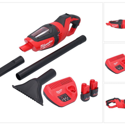 Aspirateur à batterie Milwaukee M12 HV-252 12 V + 2x batteries 2,5 Ah + chargeur