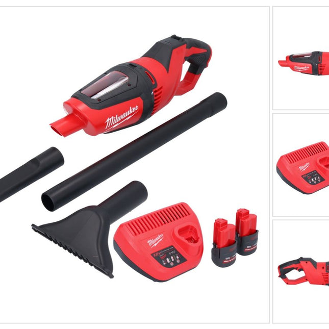 Aspirateur à batterie Milwaukee M12 HV-252 12 V + 2x batteries 2,5 Ah + chargeur