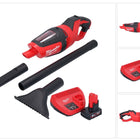 Aspirateur à batterie Milwaukee M12 HV-401 12 V + 1x batterie 4,0 Ah + chargeur